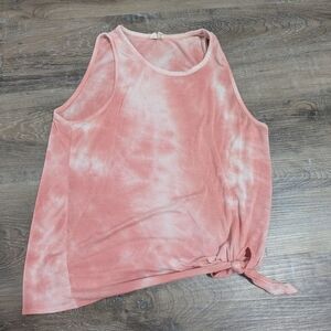 Caution To The Wind Dusty Rose Tie-Knot Tank